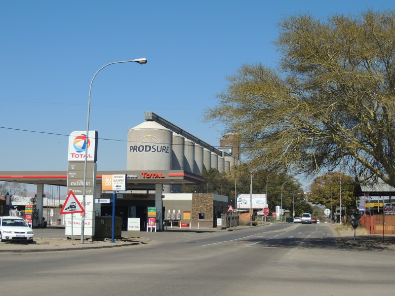 Silos near the entrance to Brits