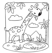 Colouring in picture of a giraffe